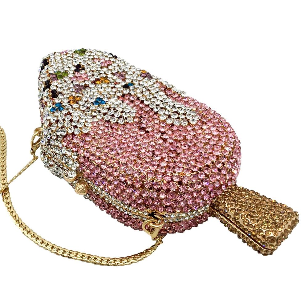 8333 Novelty Popsicle Crystal Clutch Bag Icecream Evening Handbags Bridal
